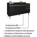 Ver imagem 4 de Balcao com Tampo 4 Portas 2 Gavetas 150 Cm Bp Ayla Eratto Moveis - Preto