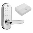 Ver imagem 1 de Combo Fechadura Digital Ymc 420w Branca Biometria, Senha
