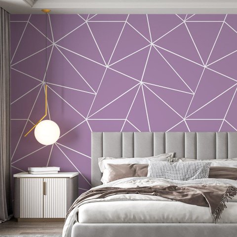 Papel de Parede Adesivo Zara Lilás e Branco Gh Papel de Parede 3,5m