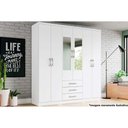 Ver imagem 3 de Guarda Roupa Solteiro 6 Portas e 3 Gavetas C/ Espelho Caju Da136 Branco - Henn