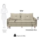 Ver imagem 3 de Sofá Living 3 Lugares com Pés em Madeira Maciça 210cm Sololá Yescasa