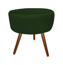 Ver imagem 3 de Kit 2 Poltronas Decorativa Emilia + Puff Redondo Suede Verde Pés Madeira Ms Decor