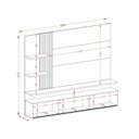 Ver imagem 4 de Painel Ripado para TV até 65 Polegadas com LED 3 Portas Correr 167,5x200cm Atena Amadeirado Off