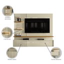 Ver imagem 5 de Painel Ripado para TV até 65 Polegadas com LED 3 Portas Correr 167,5x200cm Atena Amadeirado Off