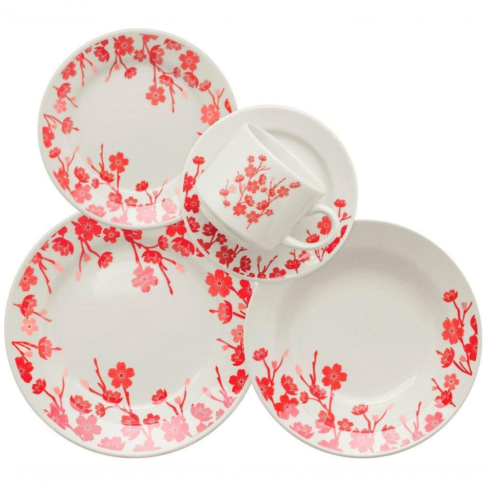 Kit 8 Pratos Fundos Donna Jardim Oriental Oxford® Cerâmica 22cm - 2