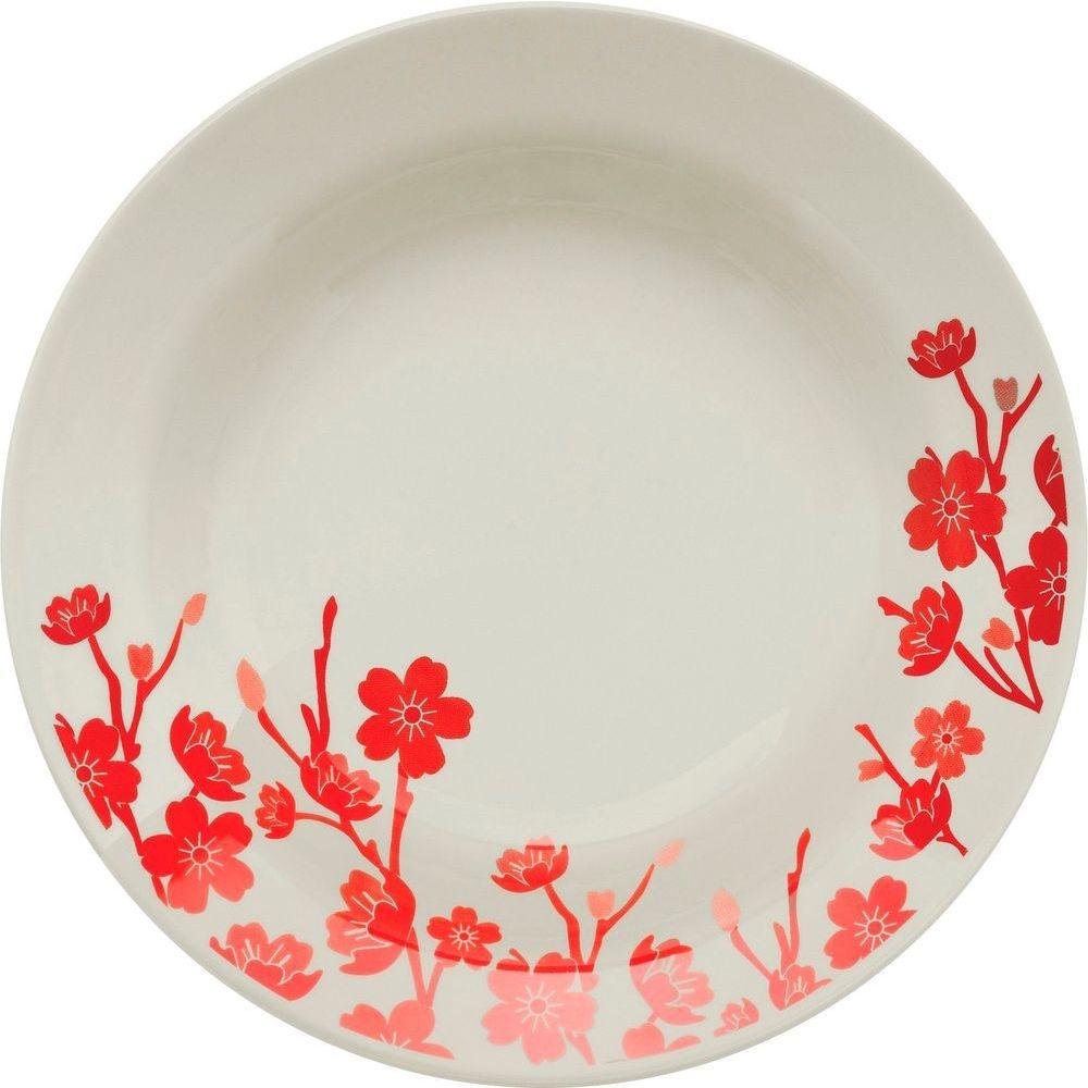 Kit 8 Pratos Fundos Donna Jardim Oriental Oxford® Cerâmica 22cm - 1