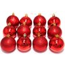 Kit 12 Bolas Vermelhas Enfeite Natalino Árvore Natal 50mm - 1