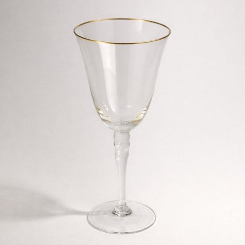 Conjunto de 6 Taças de Cristal Royal com Borda Dourada 235 Ml