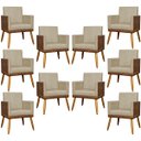 Ver imagem 1 de Kit 10 Poltrona para Recepção Lis Corino e Suede Cores