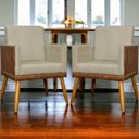 Ver imagem 2 de Kit 10 Poltrona para Recepção Lis Corino e Suede Cores