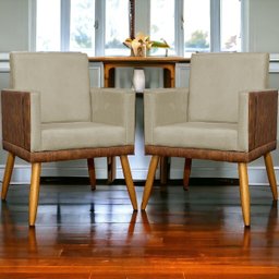 Kit 10 Poltrona para Recepção Lis Corino e Suede Cores - 2