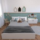 Ver imagem 4 de Cama Infantil Montessoriana Casal New Cori Branco/Cinza Cristal