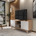 Ver imagem 6 de Rack para Tv até 65'' com 2 Portas 150cm John - Natural/branco
