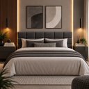 Ver imagem 2 de Cabeceira Cama Box Casal 138cm Estofada Bouclé Boss:Cinza Escuro