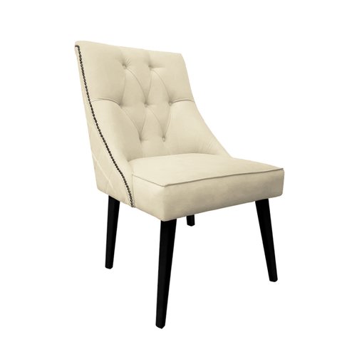 Cadeira De Jantar Bela Capitone Suede Bege com Tachas