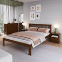 Ver imagem 1 de Cama de Casal Júlia de Madeira Maciça com Lastro Marrom/Walnut