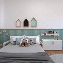 Ver imagem 4 de Cama Infantil Montessoriana Casal New Cori Branco/Carvalho Mel