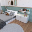 Ver imagem 5 de Cama Infantil Montessoriana Casal New Cori Yescasa Branco/Preto