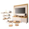Estante Home Theater Quantum Off White Cinamomo e Aparador Infinity e Kit Mesa de Centro Sky - 3