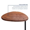 Ver imagem 4 de Mesa Lateral de Sofá Formato Folha MDF e Aço 70x40cm Folha Preto/Madeira