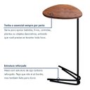 Ver imagem 6 de Mesa Lateral de Sofá Formato Folha MDF e Aço 70x40cm Preto/Madeira