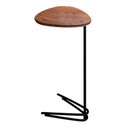Ver imagem 2 de Mesa Lateral de Sofá Formato Folha MDF e Aço 70x40cm Folha Preto/Madeira