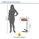 Ver imagem 3 de Mesa Lateral de Sofá Formato Folha MDF e Aço 70x40cm Preto/Madeira