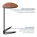 Ver imagem 7 de Mesa Lateral de Sofá Formato Folha MDF e Aço 70x40cm Preto/Madeira