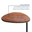 Ver imagem 4 de Mesa Lateral de Sofá Formato Folha MDF e Aço 70x40cm Preto/Madeira
