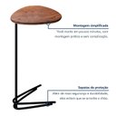 Ver mais imagens de Mesa Lateral de Sofá Formato Folha MDF e Aço 70x40cm Preto/Madeira