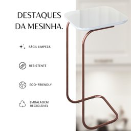 Mesa de Apoio de Sofá Roma 37cm X 30m X 70cm - 6
