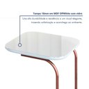 Ver imagem 4 de Mesa Lateral para Sofá em Aço e MDF Roma 37x30x70cm Branco Rose/Off White