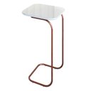 Ver imagem 2 de Mesa Lateral para Sofá em Aço e MDF Roma 37x30x70cm Branco Rose/Off White