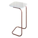 Ver imagem 2 de Mesa Lateral para Sofá em Aço e MDF Roma 37x30x70cm Branco Rose/Off White