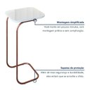 Ver imagem 7 de Mesa Lateral para Sofá em Aço e MDF Roma 37x30x70cm Branco Rose/Off White