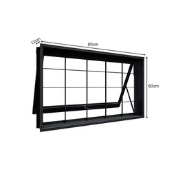 Vitrô Maxim-ar em Aço com Grade Quadriculada 60x80 R120 Tradição - 2