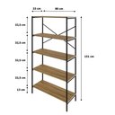 Ver imagem 7 de Estante C/05 Prateleiras 152x80x33cm Tub Tueh1585 Lâmina Mel - Est.preta Lâmina Mel / Est.preta
