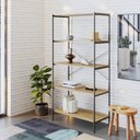 Ver imagem 2 de Estante C/05 Prateleiras 152x80x33cm Tub Tueh1585 Lâmina Mel - Est.preta Lâmina Mel / Est.preta
