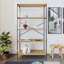Ver imagem 4 de Estante C/05 Prateleiras 152x80x33cm Tub Tueh1585 Lâmina Mel - Est.preta Lâmina Mel / Est.preta