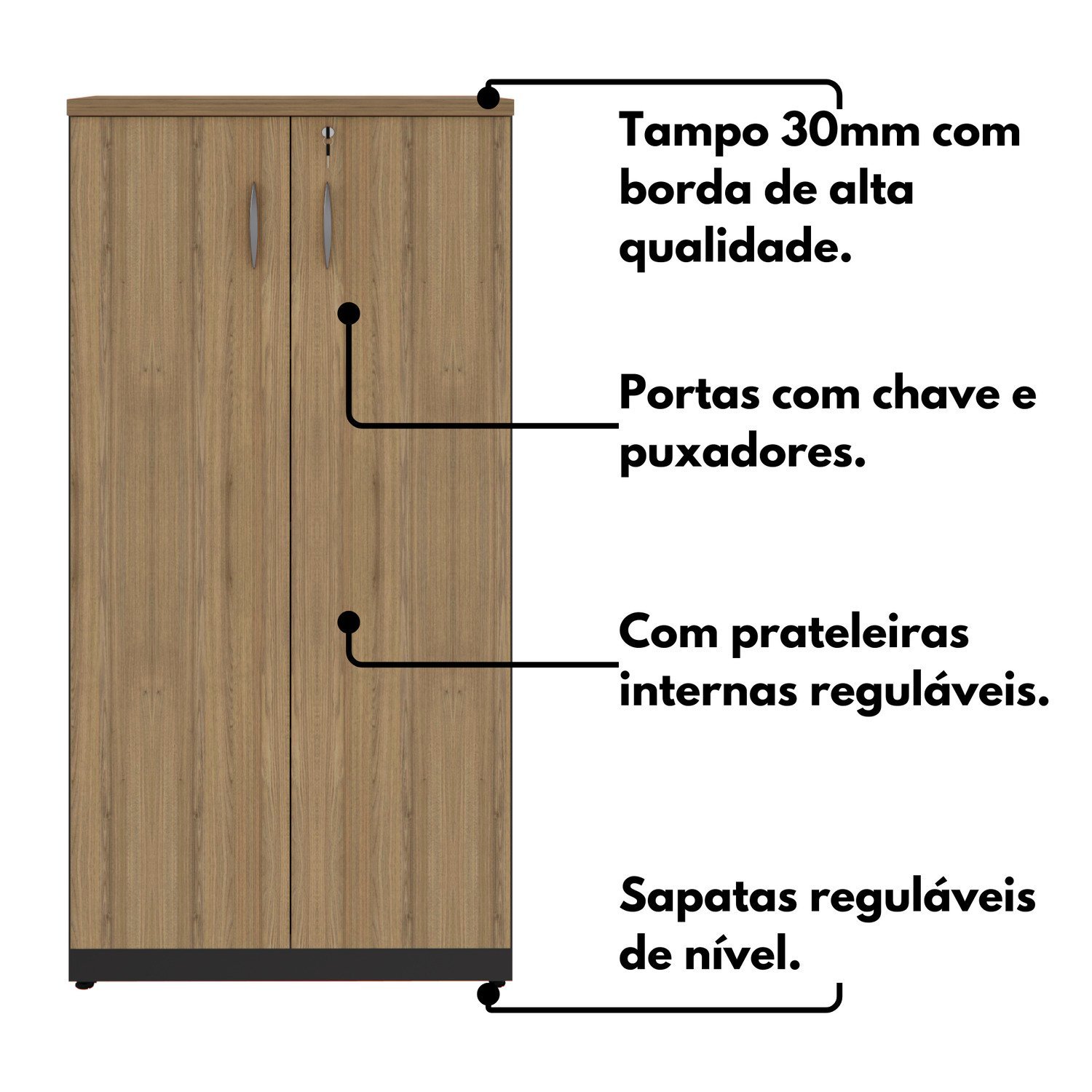 Armário Alto para Escritório 2 Portas Espresso Móveis - 11