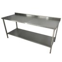 Ver imagem 1 de Mesa de Aço Inox Industrial 190x70x90 cm com 1 Prateleira Plano Liso com Espelho Nortinox Stander