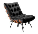 Ver imagem 3 de Poltrona Costela com Puff Cor:Veludo Preto 410