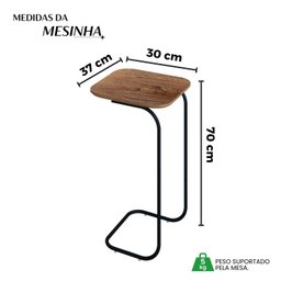 Mesa de Apoio de Sofá Roma para Sala de Estar - 3