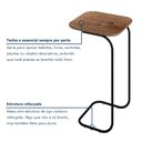 Ver imagem 5 de Mesa Lateral para Sofá em Aço e MDF Roma 37x30x70cm Marrom Preto/Cinamomo