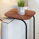 Ver mais imagens de Mesa Lateral para Sofá em Aço e MDF Roma 37x30x70cm Marrom Preto/Cinamomo
