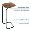 Ver imagem 6 de Mesa Lateral para Sofá em Aço e MDF Roma 37x30x70cm Marrom Preto/Cinamomo