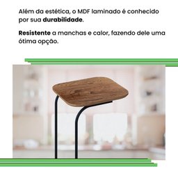Mesa de Apoio de Sofá Roma para Sala de Estar - 4