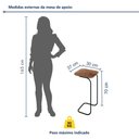 Ver imagem 3 de Mesa Lateral para Sofá em Aço e MDF Roma 37x30x70cm Marrom Preto/Cinamomo