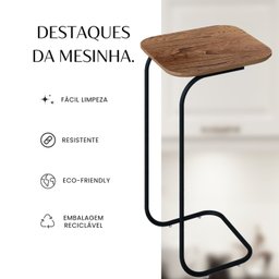 Mesa de Apoio de Sofá Roma para Sala de Estar - 6