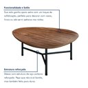 Ver imagem 5 de Kit 2 Mesas de Centro Formato Folha e Aço Roma Marrom Preto/Madeira 100% MDF